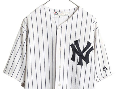 USA製 ヤンキース ベースボール シャツ メンズ XL / MLB オフィシャル マジェスティック 大リーグ ユニフォーム ゲームシャツ 大きいサイズ