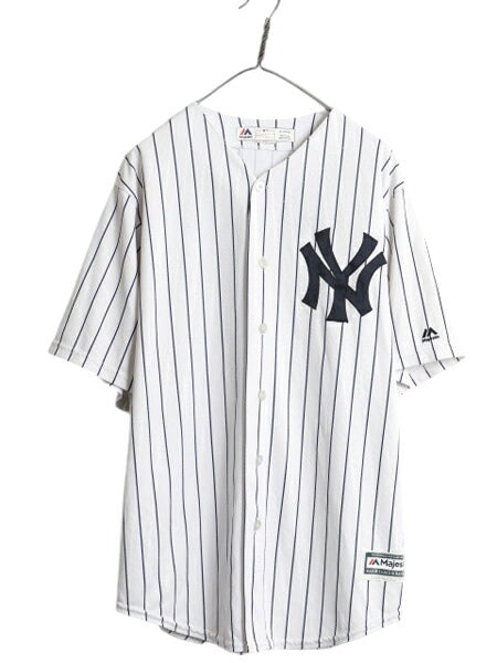 USA製 ヤンキース ベースボール シャツ メンズ XL / MLB オフィシャル マジェスティック 大リーグ ユニフォーム ゲームシャツ 大きいサイズ