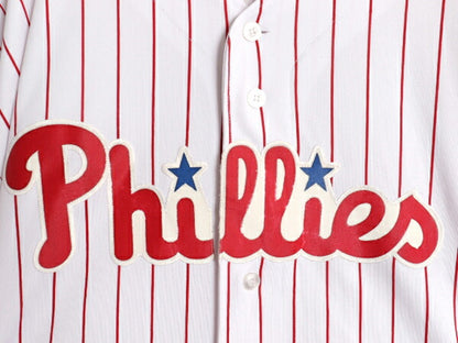 フィリーズ ベースボール シャツ メンズ 4XL / MLB オフィシャル マジェスティック 大リーグ ユニフォーム 大きいサイズ 重ね着 半袖シャツ