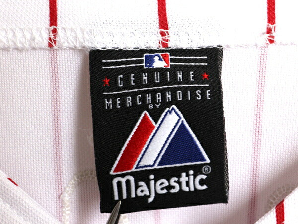 フィリーズ ベースボール シャツ メンズ 4XL / MLB オフィシャル マジェスティック 大リーグ ユニフォーム 大きいサイズ 重ね着 半袖シャツ