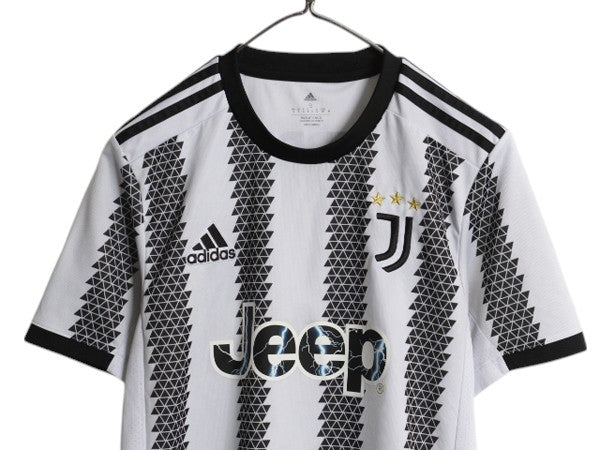 アディダス ユベントス サッカー ユニフォーム メンズ S / 正規品 セリエA 22 23 モデル オフィシャル 当時物 レプリカ Tシャツ ストライプ