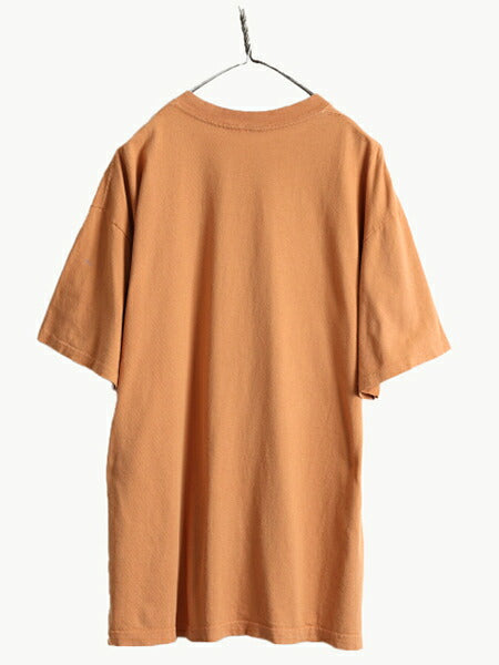 90s USA製 大きいサイズ XL ■ ゲス マルシアーノ プリント 半袖 Tシャツ ( メンズ ) 古着 GUESS MARCIANO 90年代 オールド ロゴT オレンジ