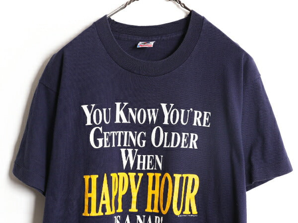 90s USA製 ジョーク メッセージ プリント 半袖 Tシャツ メンズ L / 90年代 オールド 当時物 シングルステッチ ヘビーウェイト グラフィック