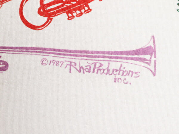 80s USA製 ジャズ トランペット アート イラスト プリント Tシャツ メンズ XL / 80年代 ヴィンテージ JAZZ 当時物 アート シングルステッチ