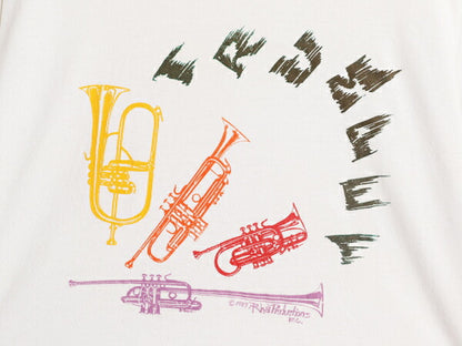 80s USA製 ジャズ トランペット アート イラスト プリント Tシャツ メンズ XL / 80年代 ヴィンテージ JAZZ 当時物 アート シングルステッチ
