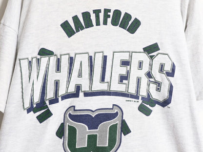 80s USA製 NHL オフィシャル チャンピオン ホエーラーズ プリント 半袖 Tシャツ メンズ XL 80年代 ヴィンテージ Champion シングルステッチ
