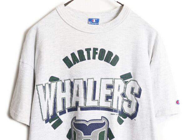 80s USA製 NHL オフィシャル チャンピオン ホエーラーズ プリント 半袖 Tシャツ メンズ XL 80年代 ヴィンテージ Champion シングルステッチ