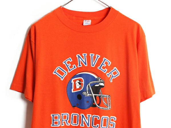 80s USA製 NFL チャンピオン ブロンコス プリント 半袖 Tシャツ メンズ XL 小さめ L / ヴィンテージ Champion シングルステッチ アメフト