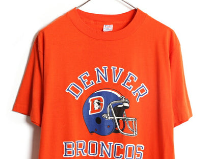 80s USA製 NFL チャンピオン ブロンコス プリント 半袖 Tシャツ メンズ XL 小さめ L / ヴィンテージ Champion シングルステッチ アメフト