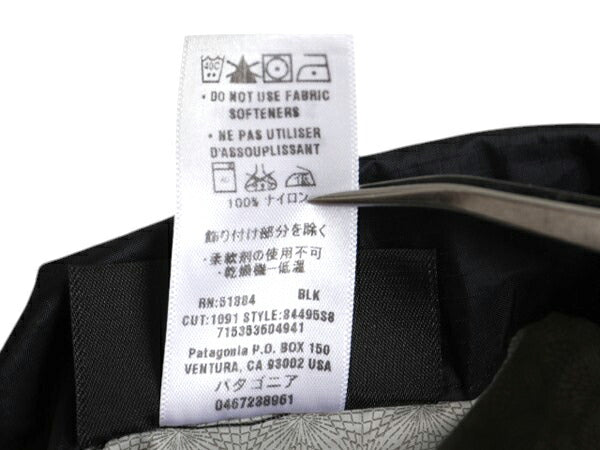 パタゴニア レイン シャドー パンツ レディース S 古着 08年製 アウトドア ワンポイント ナイロン 撥水 パッカブル ブラック ポケット付き