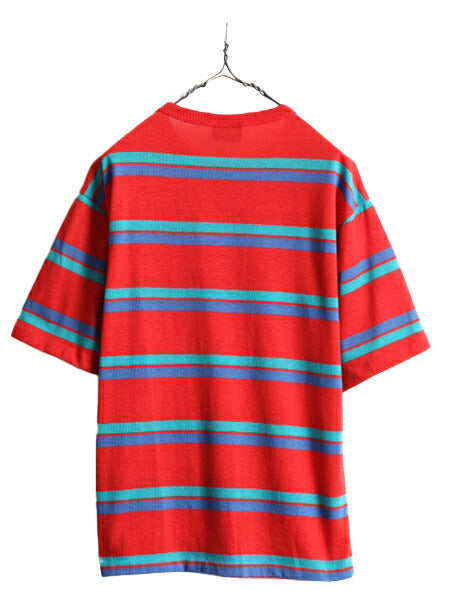 80s USA製 ■ ボーダー ポケット付き 半袖 Tシャツ メンズ M / 80年代 アメリカ製 ビンテージ シングルステッチ ボーダーT ポケットTシャツ