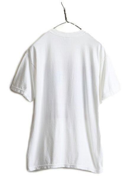 00s ■ ハリケーン カトリーナ プリント 半袖 Tシャツ メンズ M 古着 00年代 オールド アート イラスト プリントTシャツ ヘビーウェイト 白