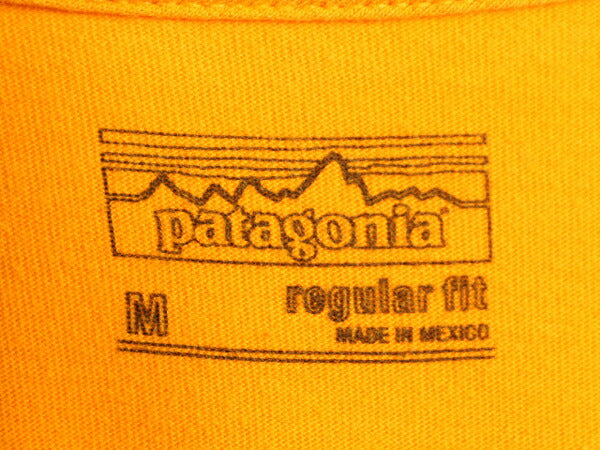 16年製 パタゴニア ポケット付き 両面 プリント 半袖 Tシャツ メンズ M / Patagonia アウトドア ポケT P-6 ボックスロゴ バックプリント 黄