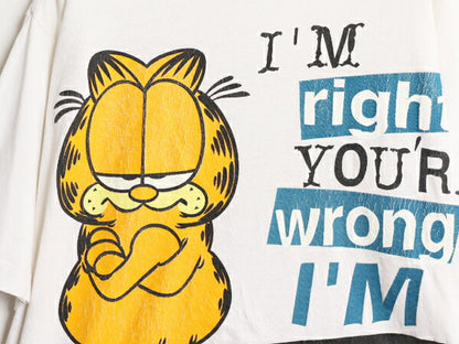 90s ガーフィールド プリント 半袖 Tシャツ メンズ レディース L 古着 90年代 オールド GARFIELD シングルステッチ キャラクター イラスト
