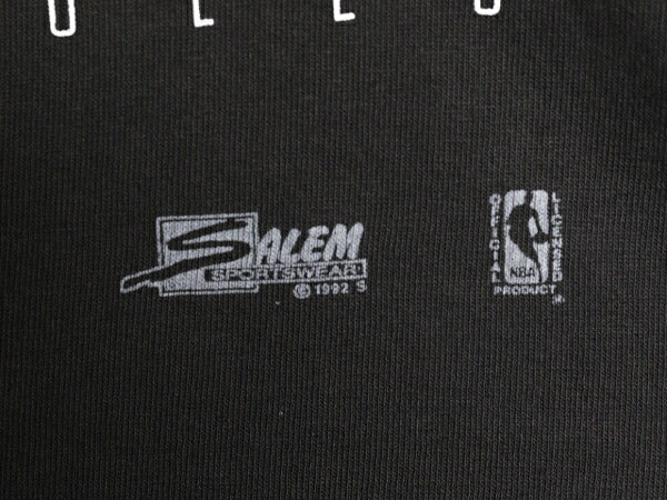 90s USA製 NBA オフィシャル ブルズ プリント Tシャツ メンズ L / 90年代 オールド バスケ シングルステッチ キャラクター ジョーダン 黒