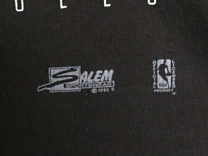 90s USA製 NBA オフィシャル ブルズ プリント Tシャツ メンズ L / 90年代 オールド バスケ シングルステッチ キャラクター ジョーダン 黒
