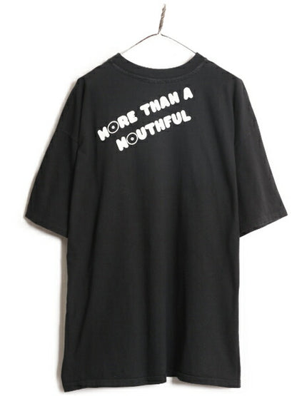 90s USA製 HOOTERS 両面 プリント 半袖 Tシャツ メンズ XXL / オールド 当時物 キャラクター フーターズ 黒 大きいサイズ シングルステッチ