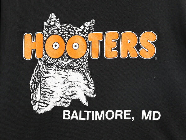 90s USA製 HOOTERS 両面 プリント 半袖 Tシャツ メンズ XXL / オールド 当時物 キャラクター フーターズ 黒 大きいサイズ シングルステッチ