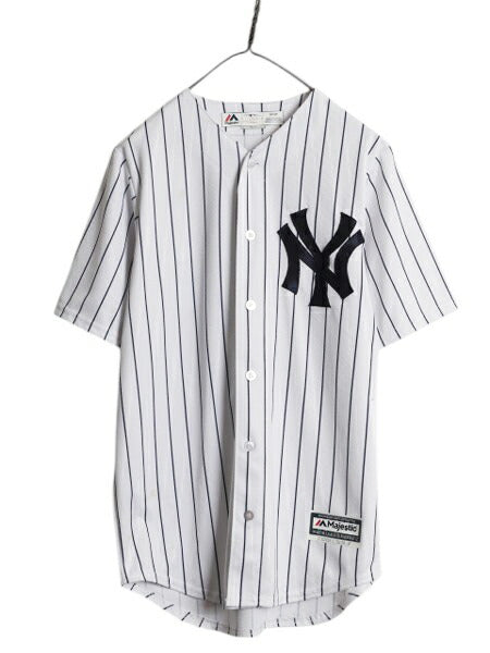 ヤンキース ベースボール シャツ メンズ S / MLB オフィシャル マジェスティック 大リーグ ユニフォーム ゲームシャツ 半袖シャツ ジャージ