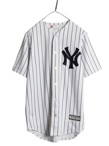 ヤンキース ベースボール シャツ メンズ S / MLB オフィシャル マジェスティック 大リーグ ユニフォーム ゲームシャツ 半袖シャツ ジャージ