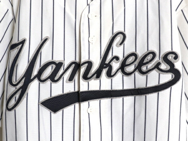 USA製 ヤンキース ベースボール シャツ メンズ XL 程/ MLB オフィシャル マジェスティック 大リーグ ユニフォーム ゲームシャツ 半袖シャツ