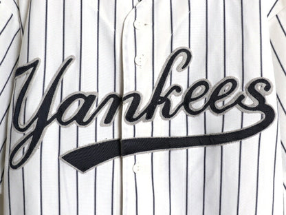 USA製 ヤンキース ベースボール シャツ メンズ XL 程/ MLB オフィシャル マジェスティック 大リーグ ユニフォーム ゲームシャツ 半袖シャツ