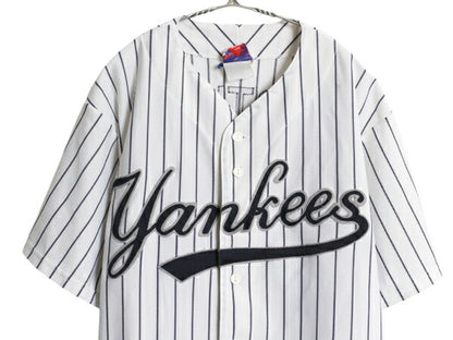 USA製 ヤンキース ベースボール シャツ メンズ XL 程/ MLB オフィシャル マジェスティック 大リーグ ユニフォーム ゲームシャツ 半袖シャツ