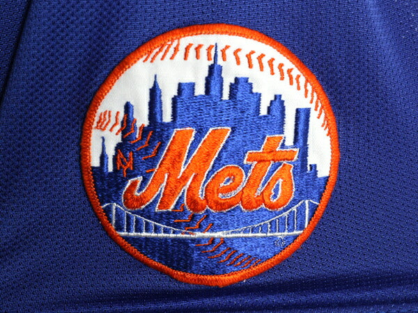 USA製 メッツ ベースボール シャツ メンズ L 程/ MLB オフィシャル マジェスティック 大リーグ ユニフォーム ゲームシャツ メッシュ 重ね着
