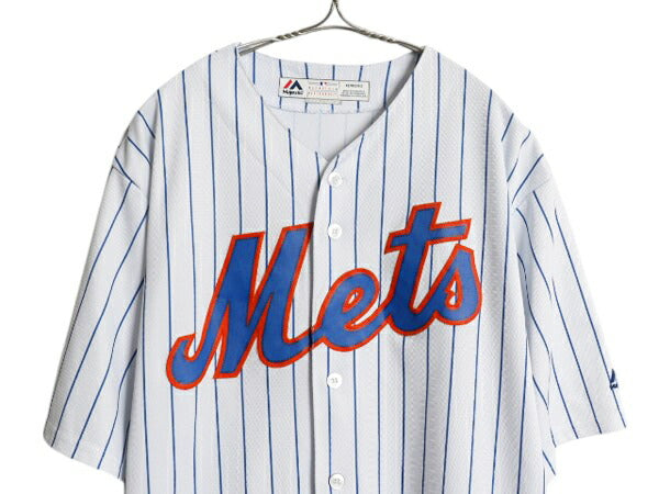 メッツ ベースボール シャツ メンズ XL / MLB オフィシャル マジェスティック 大リーグ ユニフォーム ゲームシャツ 大きいサイズ ジャージ