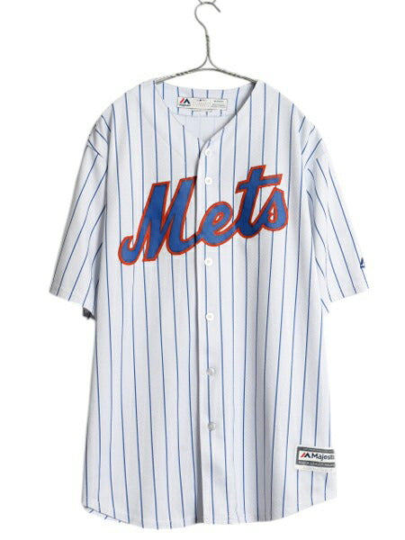 メッツ ベースボール シャツ メンズ XL / MLB オフィシャル マジェスティック 大リーグ ユニフォーム ゲームシャツ 大きいサイズ ジャージ