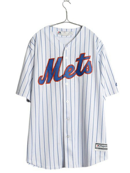 メッツ ベースボール シャツ メンズ XL / MLB オフィシャル マジェスティック 大リーグ ユニフォーム ゲームシャツ 大きいサイズ ジャージ