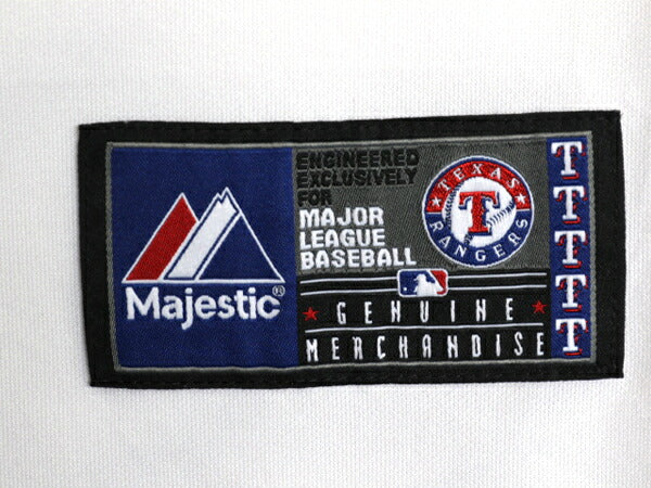 USA製 レンジャーズ ベースボール シャツ メンズ S / MLB オフィシャル マジェスティック 大リーグ ユニフォーム ゲームシャツ 半袖シャツ