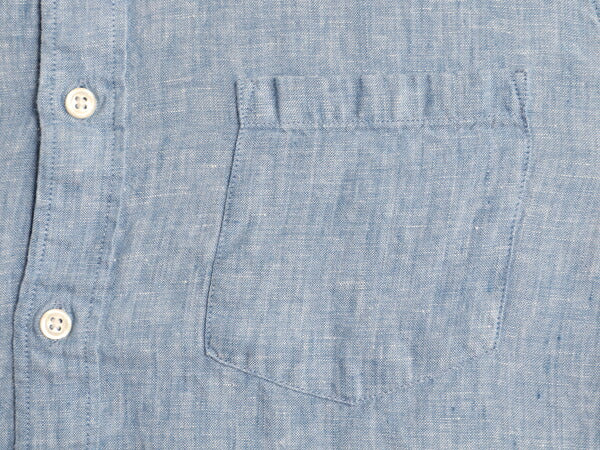 ジェイクルー 100% アイリッシュ リネン 長袖 ボタンダウン シャツ メンズ S / JCREW 長袖シャツ 高級 麻 ポケット付き BD スリム ブルー