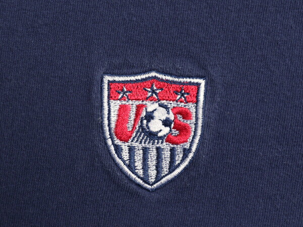90s USA製 ナイキ ロゴ 刺繍 Tシャツ メンズ M / オールド 初期 銀タグ 当時物 シングルステッチ スウッシュ サッカー 星条旗 クルーネック