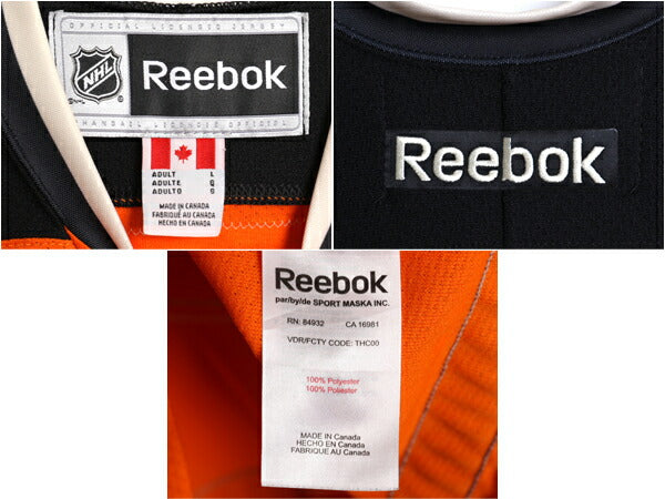 フライヤーズ ホッケー ジャージ メンズ L / NHL オフィシャル リーボック アイスホッケー ゲームシャツ ユニフォーム 重ね着 レースアップ