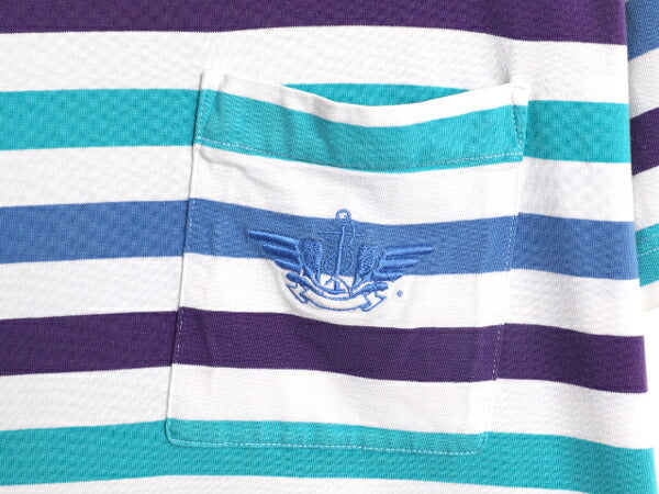 90s USA製 ドッカーズ リーバイス ポケット付き ボーダー Tシャツ メンズ レディース M 古着 オールド LEVIS DOCKERS ヘビーウェイト ポケT