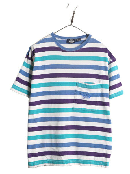 90s USA製 ドッカーズ リーバイス ポケット付き ボーダー Tシャツ メンズ レディース M 古着 オールド LEVIS DOCKERS ヘビーウェイト ポケT