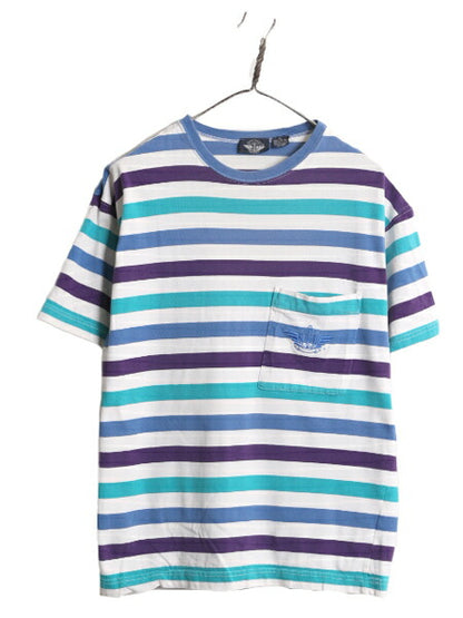 90s USA製 ドッカーズ リーバイス ポケット付き ボーダー Tシャツ メンズ レディース M 古着 オールド LEVIS DOCKERS ヘビーウェイト ポケT
