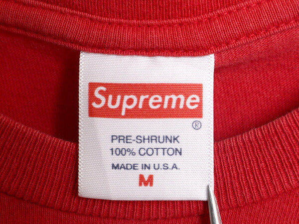 19SS USA製 シュプリーム ロゴ アート イラスト プリント Tシャツ メンズ M 古着 Supreme オフィシャル ヘビーウェイト 半袖Tシャツ レッド