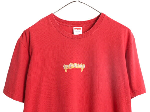 19SS USA製 シュプリーム ロゴ アート イラスト プリント Tシャツ メンズ M 古着 Supreme オフィシャル ヘビーウェイト 半袖Tシャツ レッド