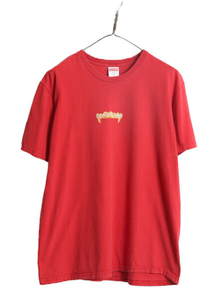 19SS USA製 シュプリーム ロゴ アート イラスト プリント Tシャツ メンズ M 古着 Supreme オフィシャル ヘビーウェイト 半袖Tシャツ レッド
