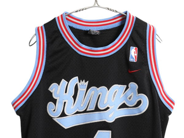 00s キングス メッシュ タンクトップ メンズ M オールド NBA オフィシャル ナイキ バスケ ゲームシャツ ユニフォーム スウッシュ 重ね着 黒