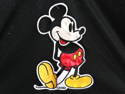 90s ミッキー メッシュ ホッケー ジャージ メンズ M L 大きめ XL 程/ オールド ディズニー オフィシャル 7分丈 キャラクター ゲームシャツ