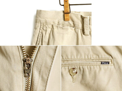 ■ POLO ポロ ラルフローレン ショートパンツ ( メンズ 36 )古着 短パン 半パン ショーツ コットン US ARMY チノ タイプ ノータック カーキ