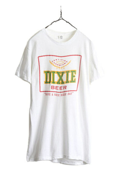 70s USA製 ■ ビール 企業 イラスト プリント Tシャツ M メンズ 小さめ S 程/ 70年代 ビンテージ 当時物 シングルステッチ ロゴTシャツ 白