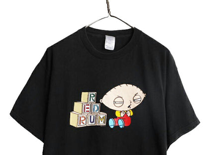 00s オールド ファミリーガイ シャイニング パロディ プリント 半袖 Tシャツ メンズ L / オールド ムービー オフィシャル キャラクター 黒