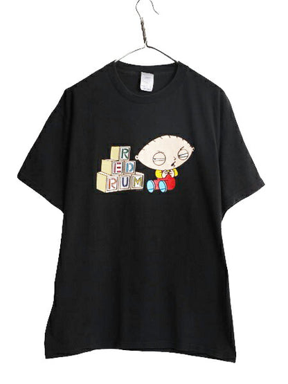 00s オールド ファミリーガイ シャイニング パロディ プリント 半袖 Tシャツ メンズ L / オールド ムービー オフィシャル キャラクター 黒