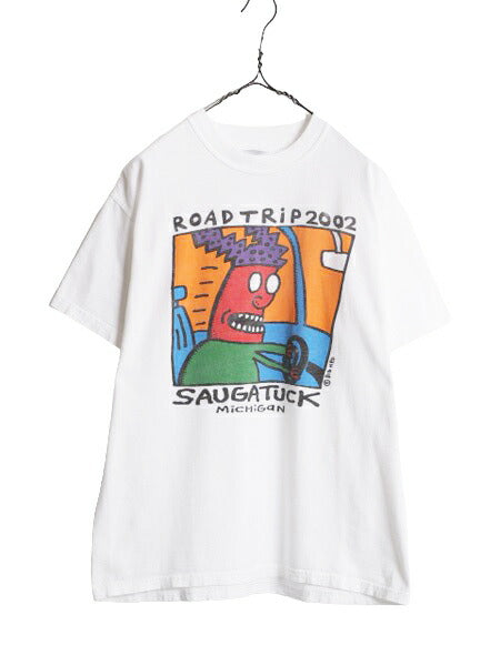 00s BIG HED アート イラスト プリント Tシャツ メンズ L 00年代 オールド オフィシャル 当時物 ヘビーウェイト グラフィック キャラクター