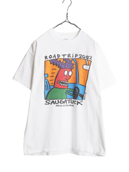 00s BIG HED アート イラスト プリント Tシャツ メンズ L 00年代 オールド オフィシャル 当時物 ヘビーウェイト グラフィック キャラクター