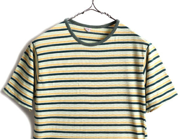 70s USA製 ビンテージ ■ Stratford ボーダー リブ編み 半袖 Tシャツ ( M メンズ XS レディース S 程) 70年代 シングルステッチ ボーダーT